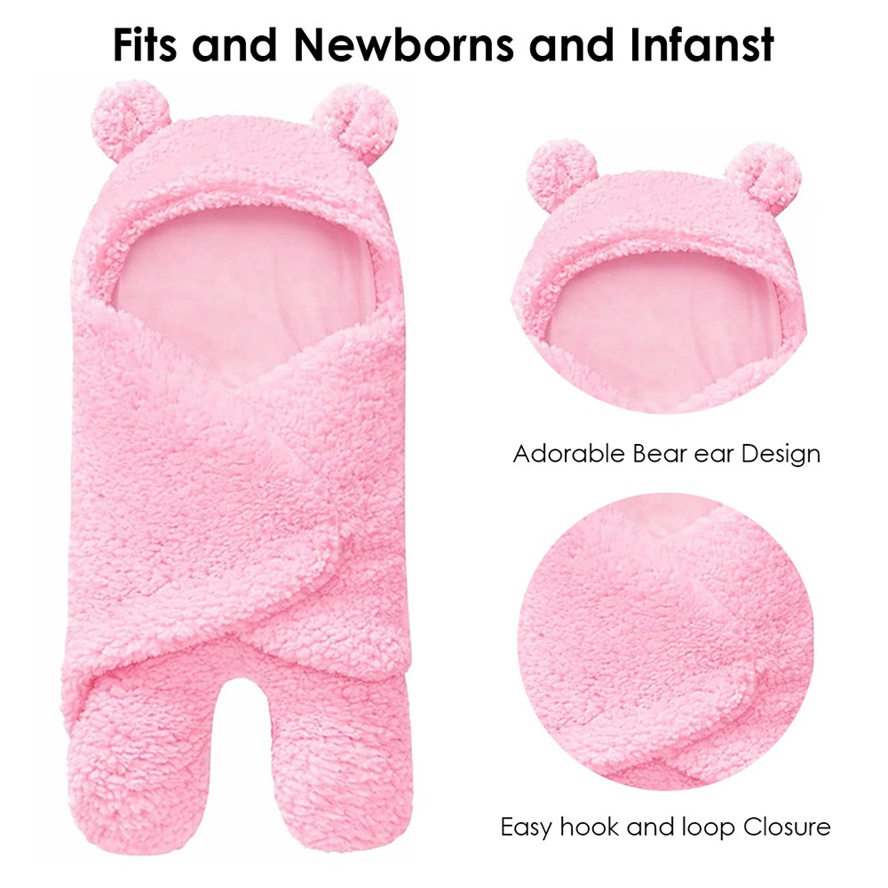 Cute 'n' Cuddle - Ultra-Soft Hooded Baby Blanket - Pink