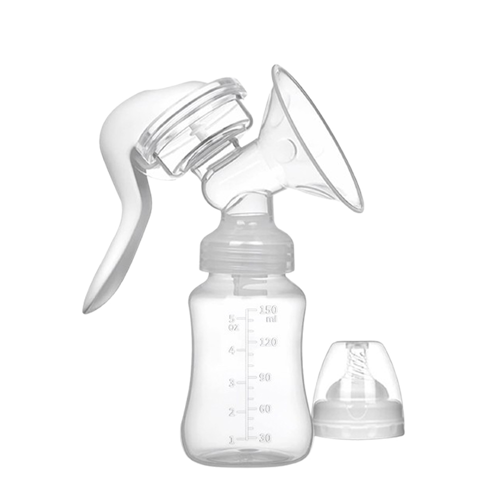 Cute 'n' Cuddle Manual Breast Pump For Mom & Baby Gentle Suction - White