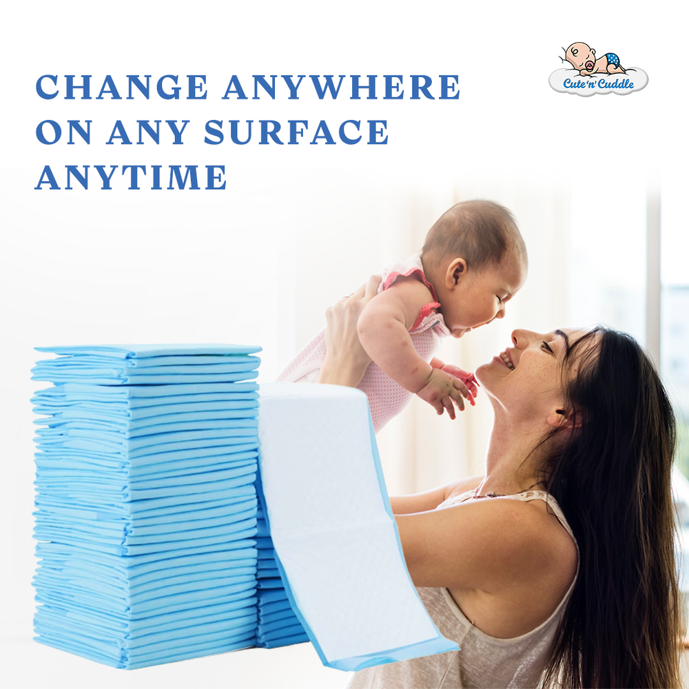 Cute 'n' Cuddle - Disposable Changing Mats - 30pcs - 60 x 45 cm - Blue
