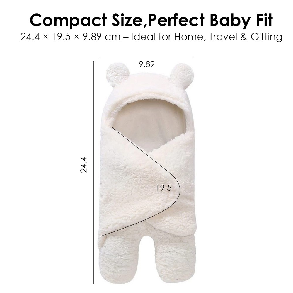 Cute 'n' Cuddle - Baby Swaddle Blanket - White