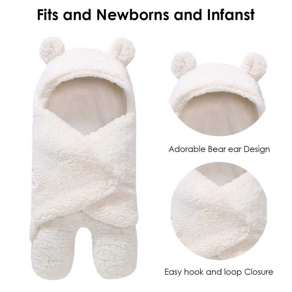 Cute 'n' Cuddle - Baby Swaddle Blanket - White