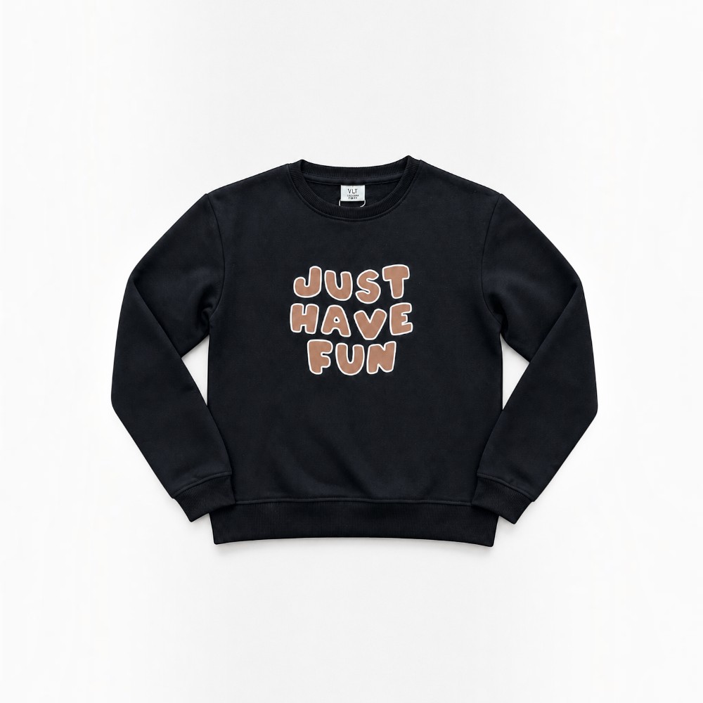 Victor and Jane - Boys Just Have Fun Graphic Pullover - Black