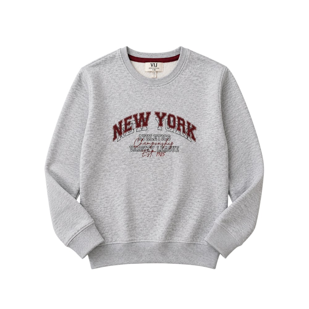 Victor and Jane - Boys New York Graphic Pullover - Grey 