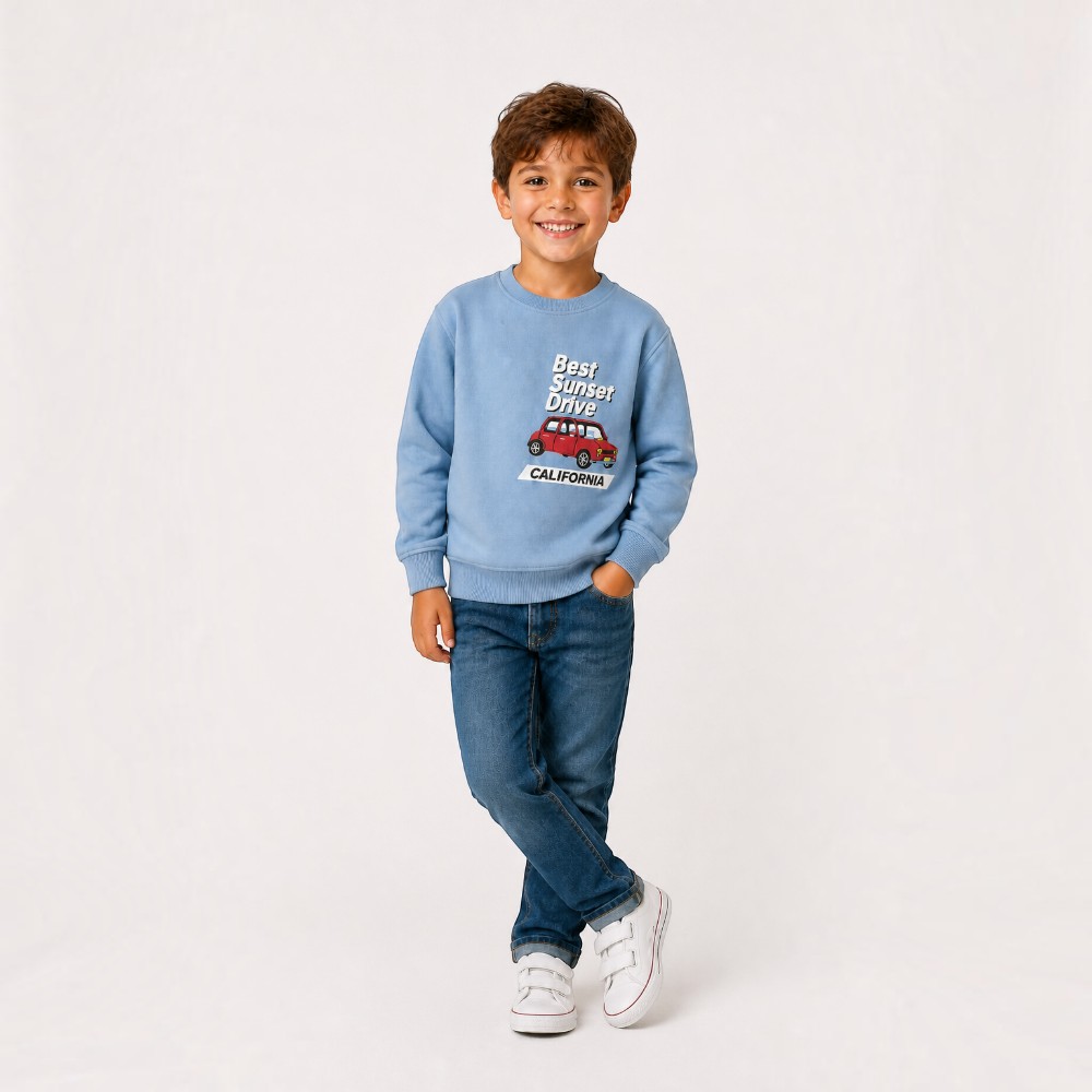 Victor and Jane - Boys' Best Sunset Drive Graphic Pullover - Blue