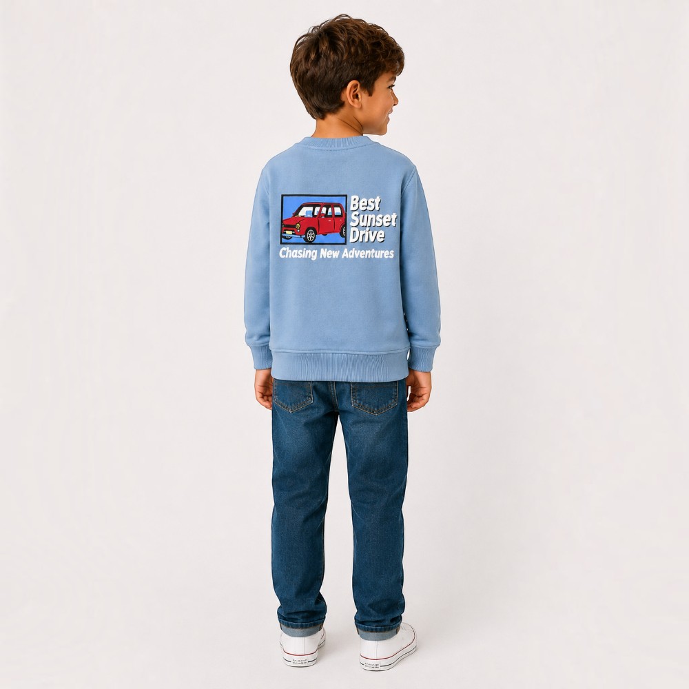 Victor and Jane - Boys' Best Sunset Drive Graphic Pullover - Blue