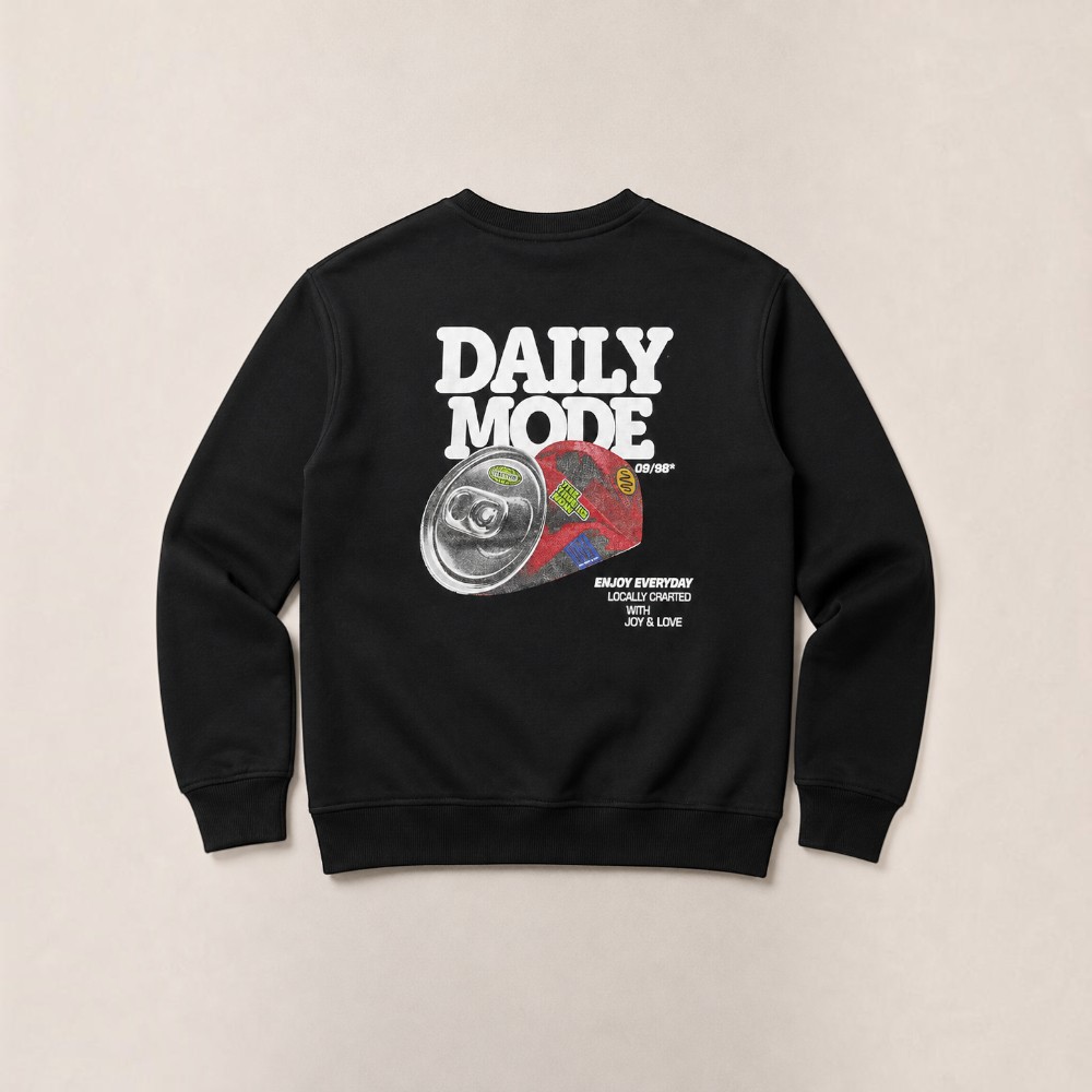 Victor and Jane - Boys Front & Back Graphic Print Sweatshirt - Black