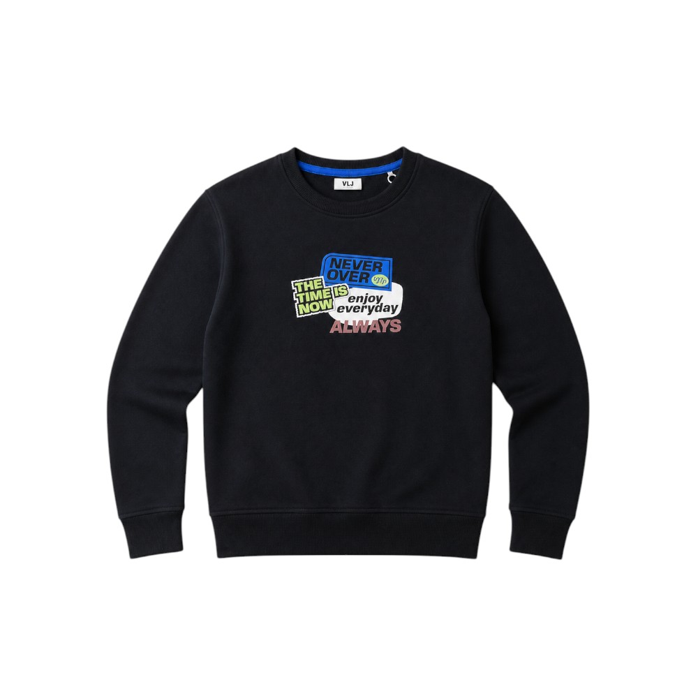 Victor and Jane - Boys Front & Back Graphic Print Sweatshirt - Black