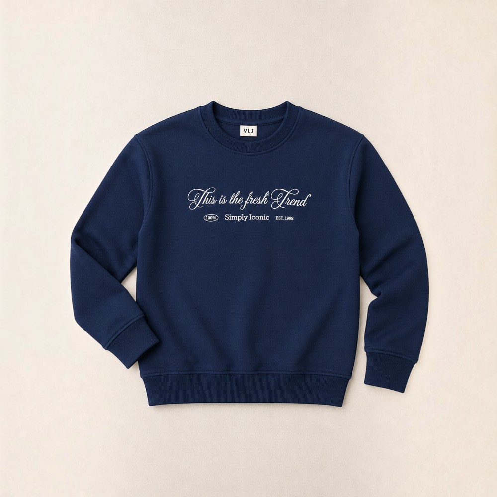 Victor and Jane - Boys Front & Back Text Detail Sweatshirt - Navy