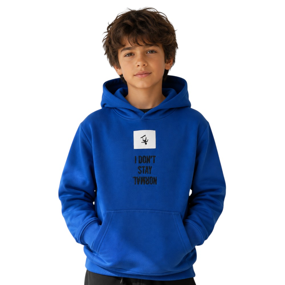 Victor and Jane - Boys' I Don't Stay Normal Sweatshirt Hoodie - Blue