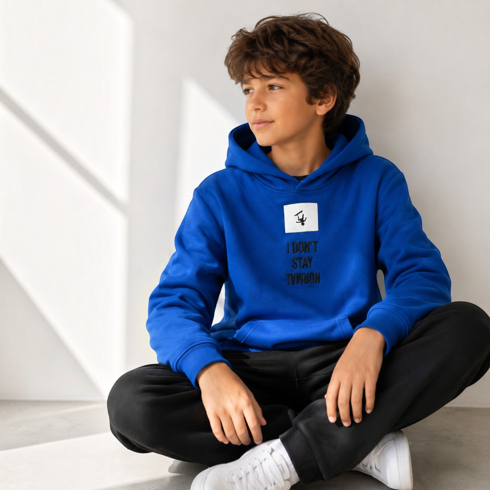 Victor and Jane - Boys' I Don't Stay Normal Sweatshirt Hoodie - Blue
