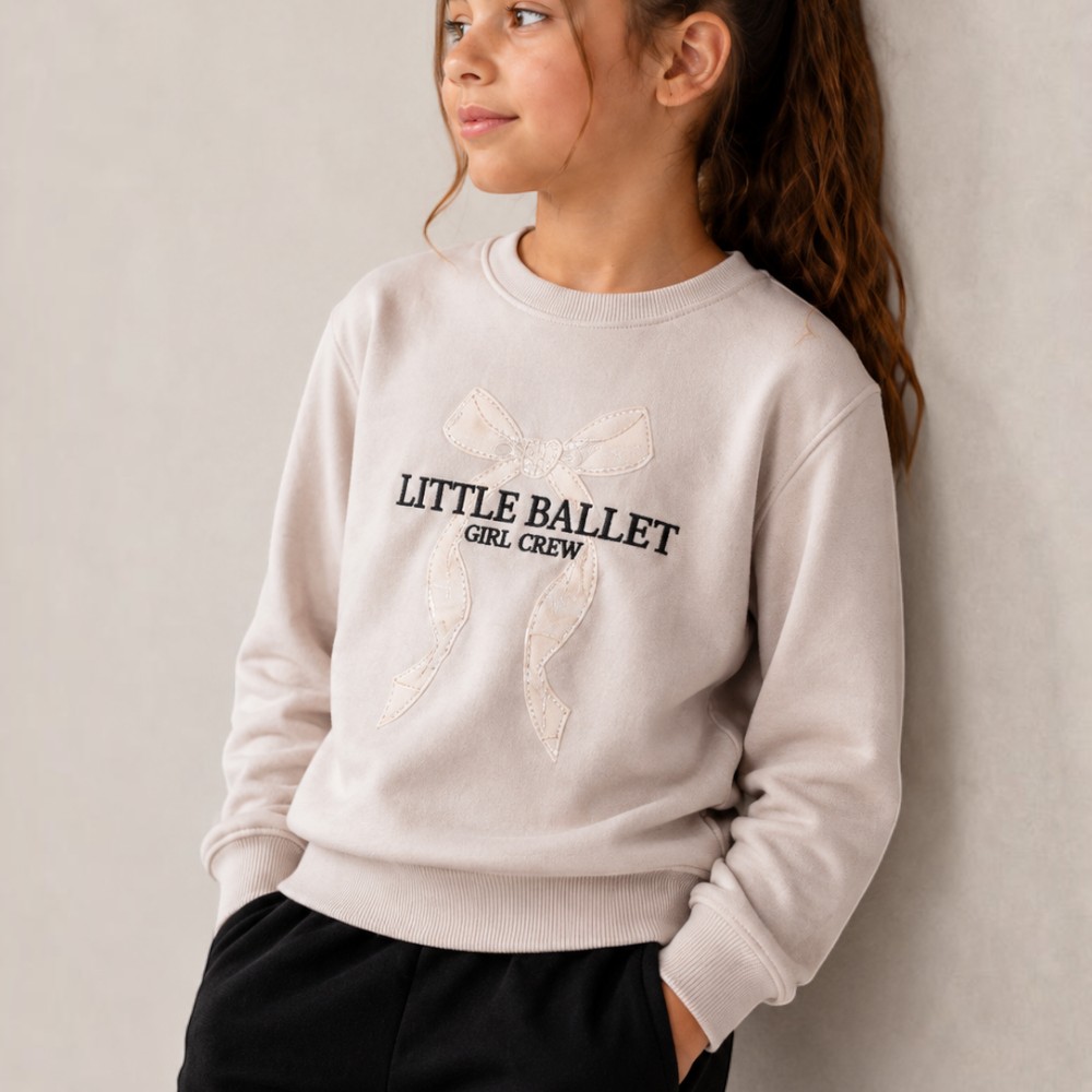 Victor and Jane - Girls "Little Ballet" Embroidery Pullover - Lilac