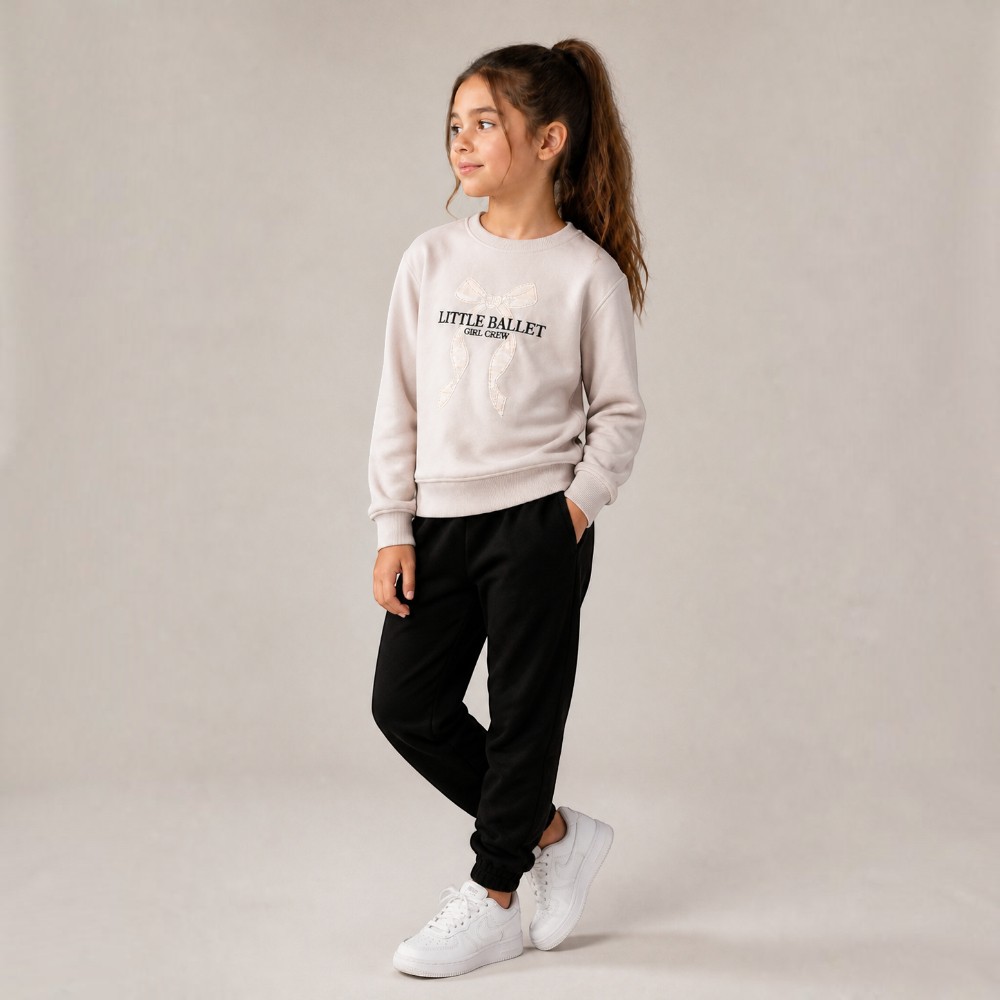 Victor and Jane - Girls "Little Ballet" Embroidery Pullover - Lilac