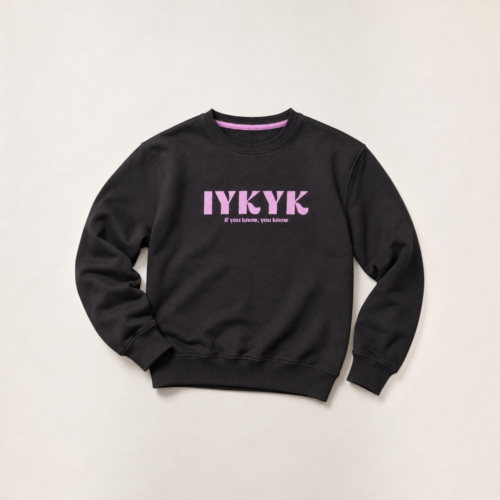 Victor and Jane - Girl's Graphic Printed Sweatshirt - Black