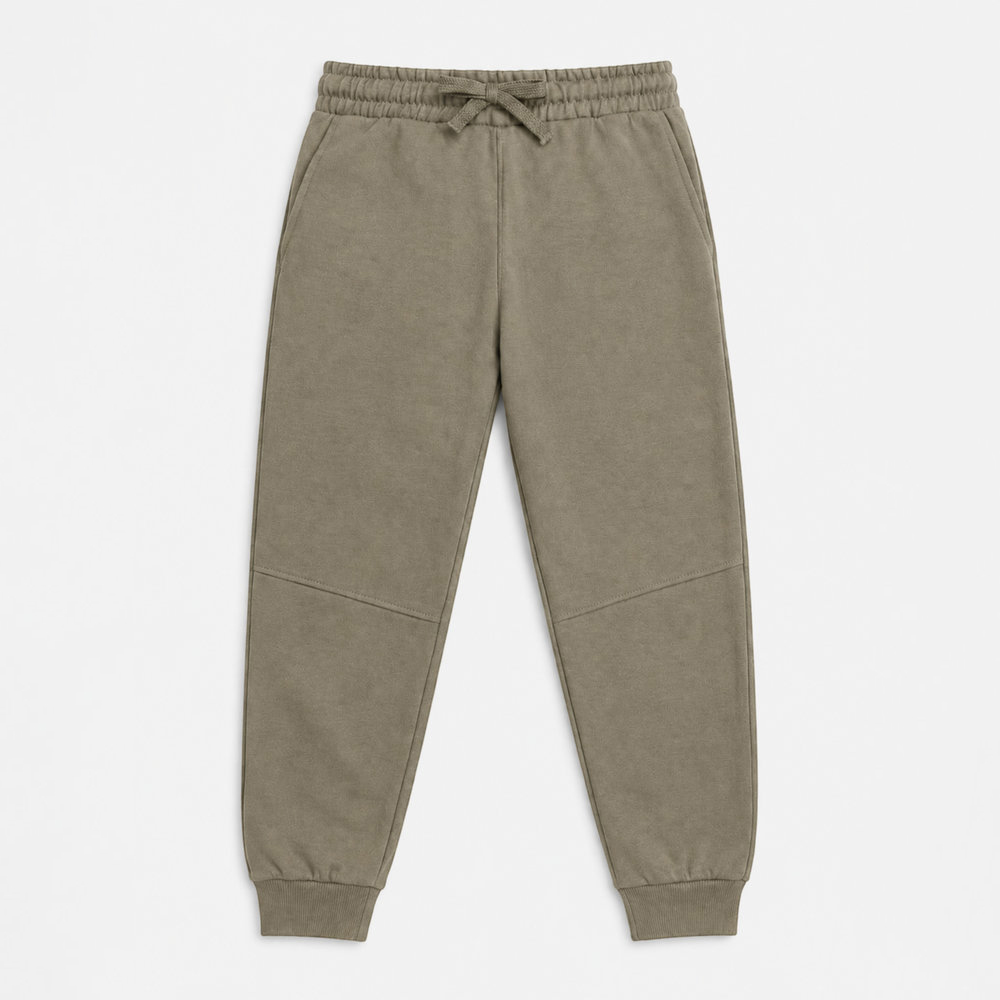 Victor and Jane - Boys 100% Cotton Classic Basic Jogger - Olive