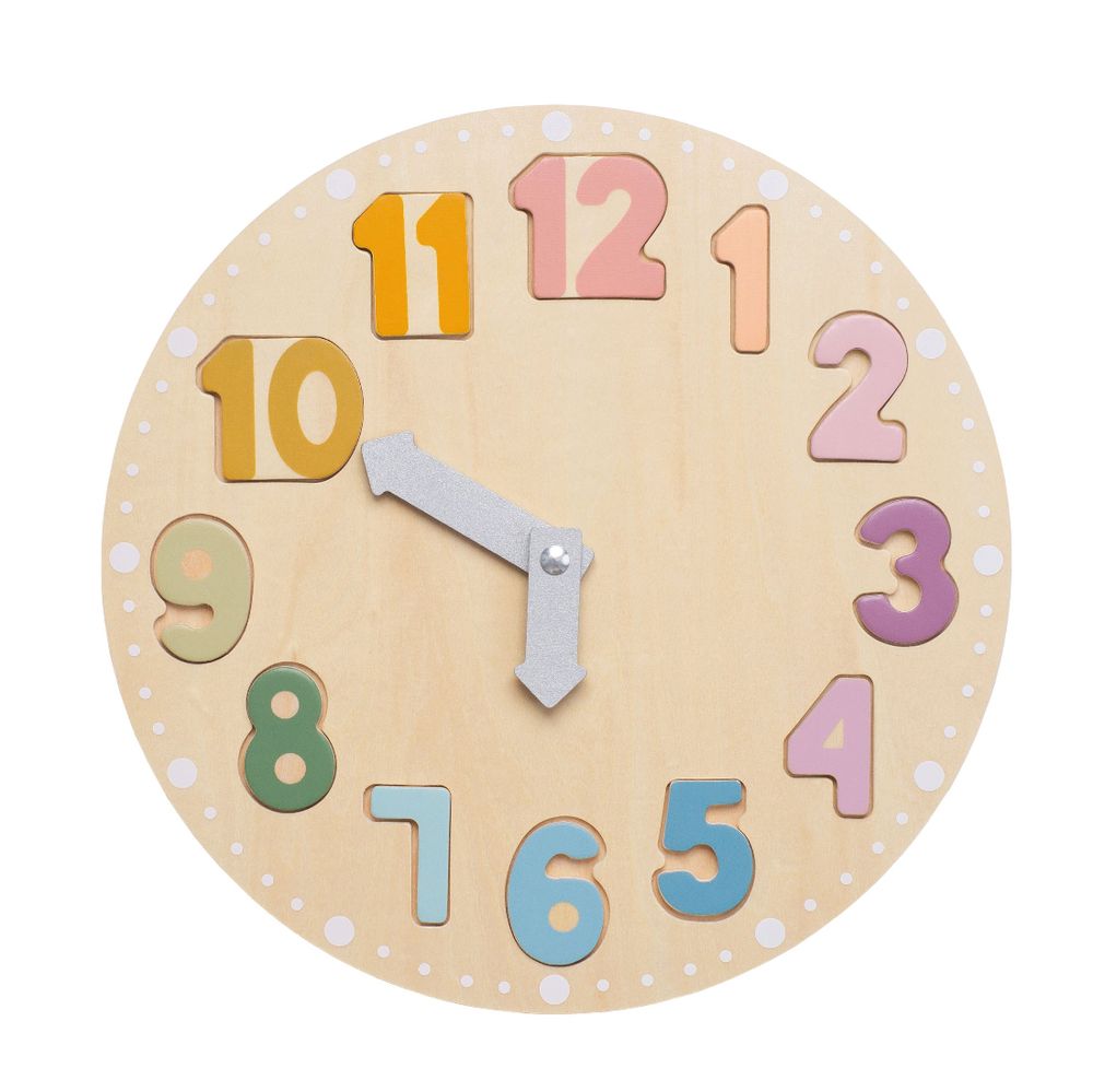 Jabadabado Wooden Puzzle Clock Learning Toy - Natural