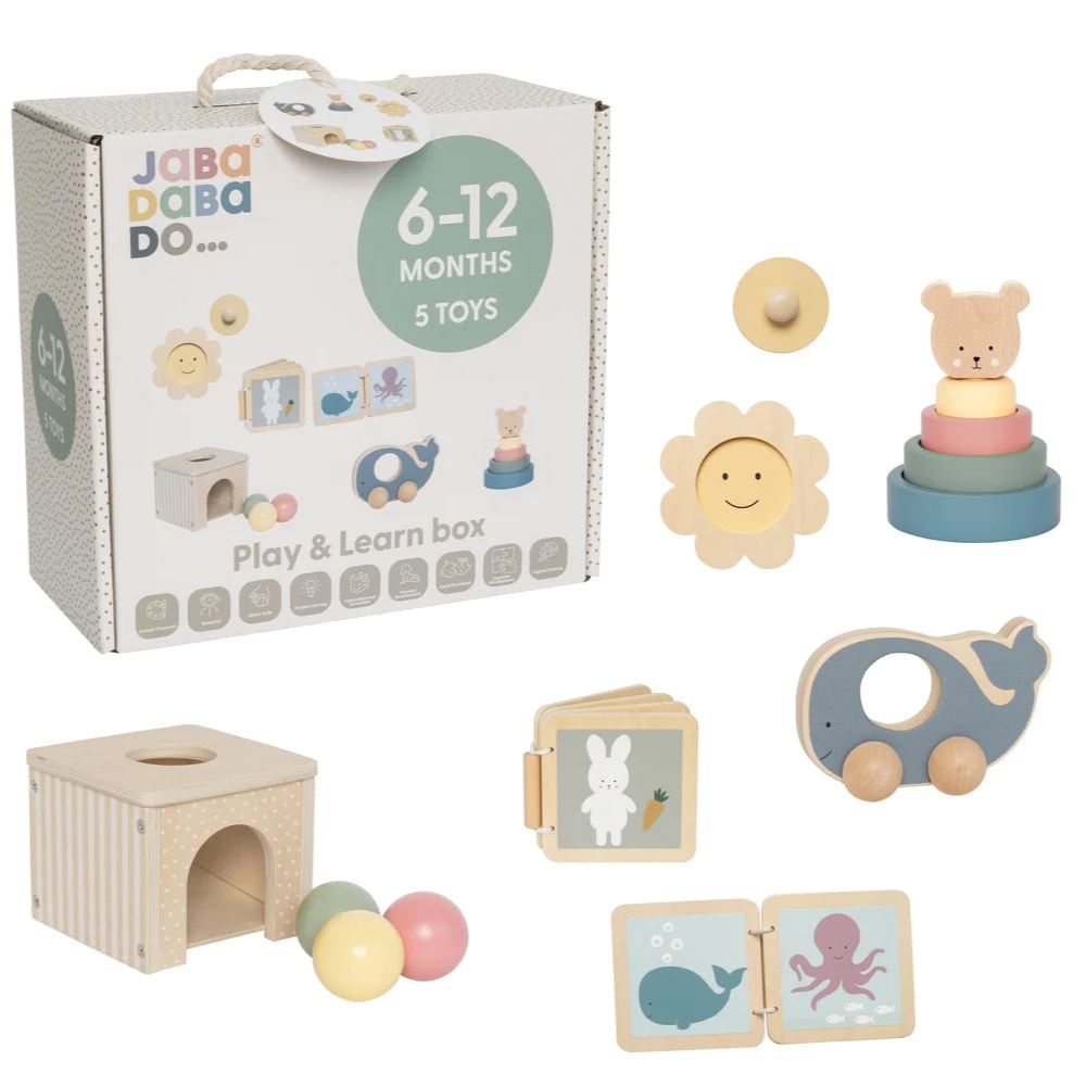 Jabadabado - Play And Learn Box Early Learning Toy Set - Multicolor - 5 Pcs