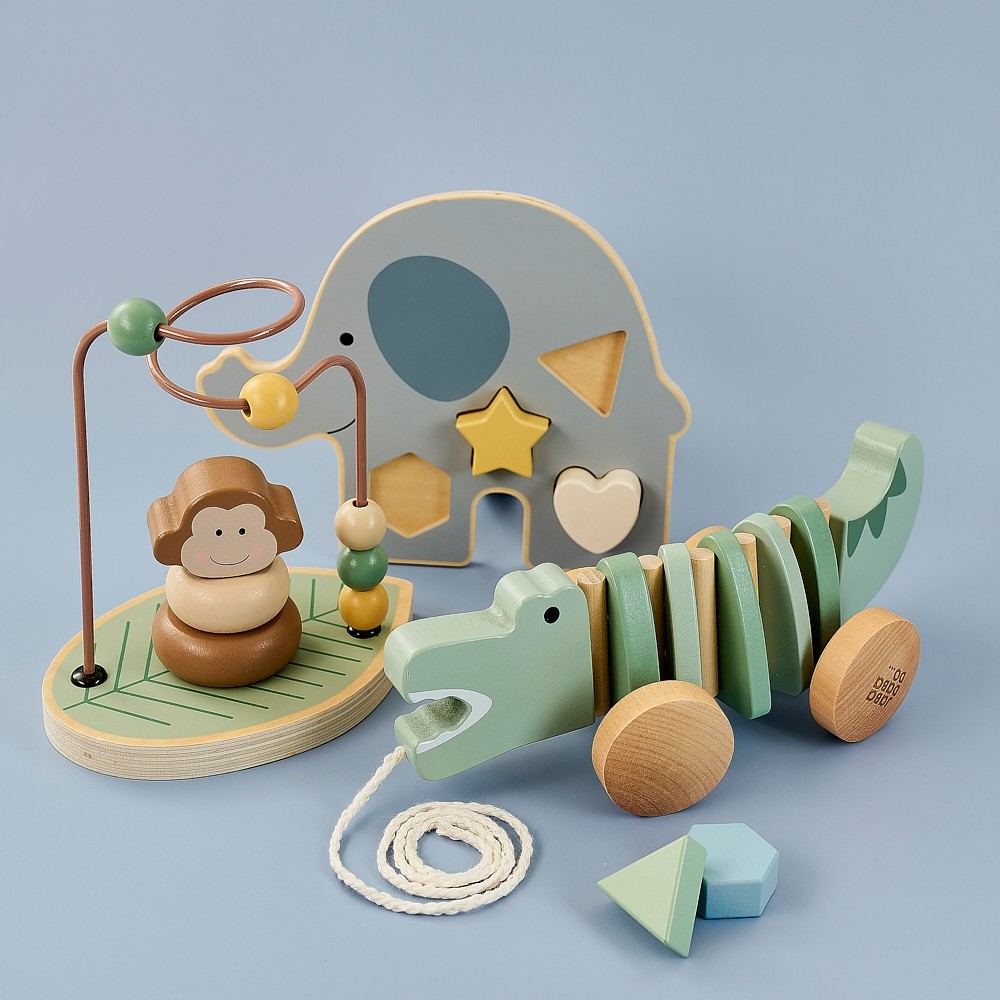 Jabadabado Wooden Toy Gift Set - Safari - 3 Pcs