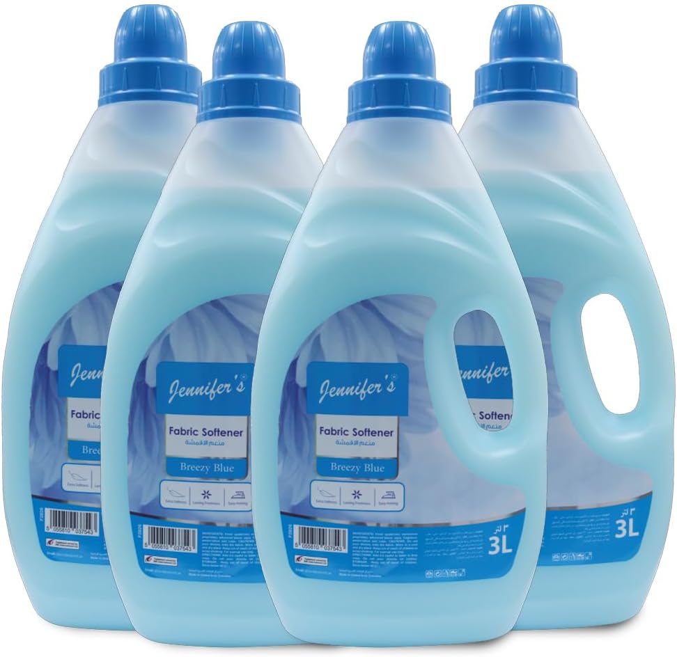 Jennifer's - Fabric Softener Breezy Blue 3L Pack of 4 - Blue