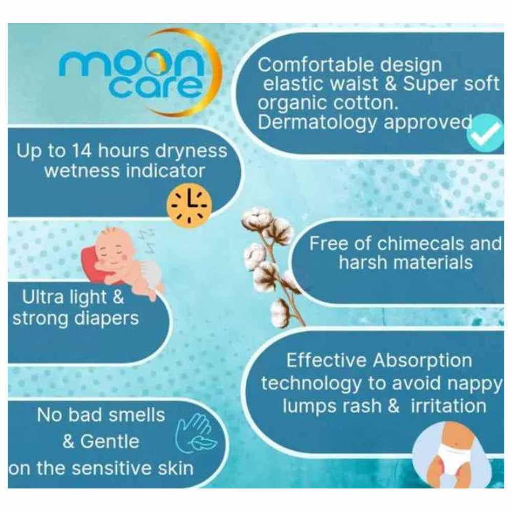 Mooncare - Newborn Baby Diapers - Size 2 - Mini - 3-6 kg - 84 Pcs
