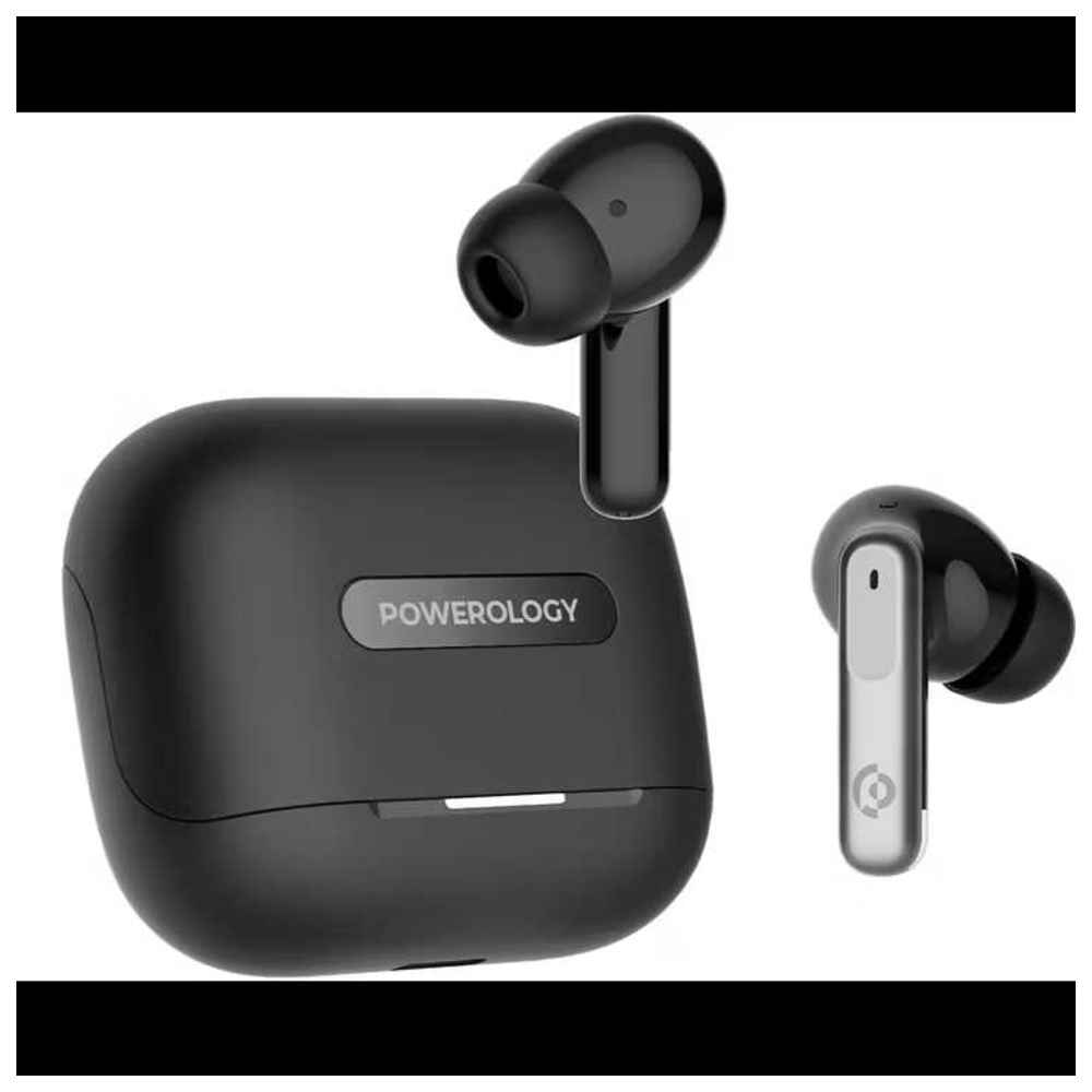 Powerology - Hybrid True Wireless Earbuds - Black