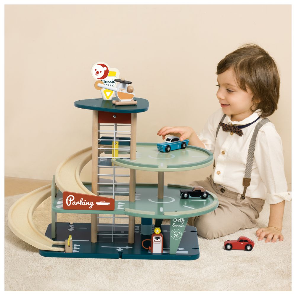 Classic World - Vintage Garage Playset - 15 Pc Set