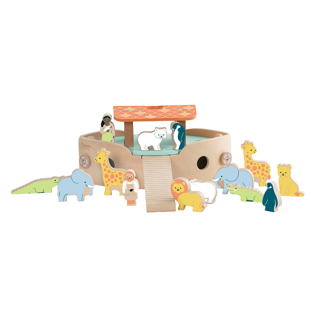 Classic World - Wooden Making Noah's Ark | Kids Toy Balancing Game & Construction Set | Educational Wooden Toy