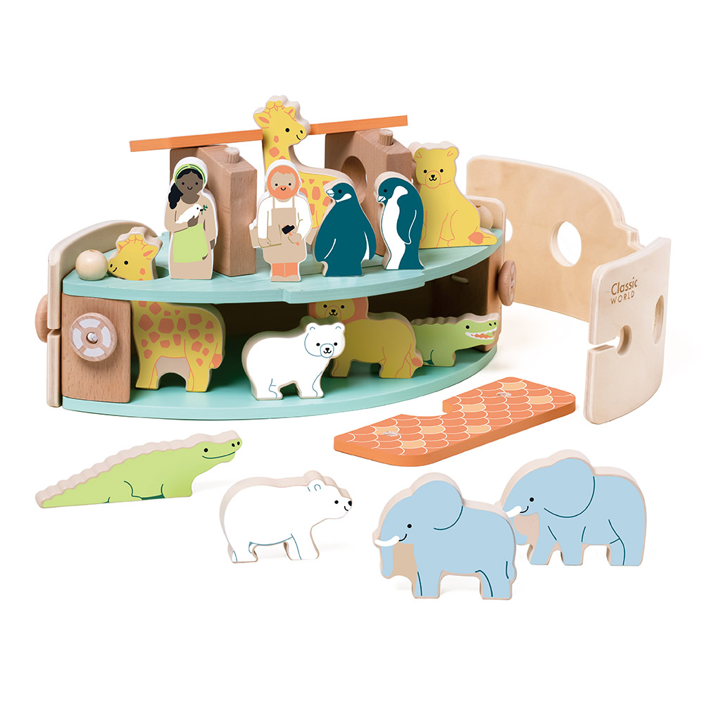 Classic World - Wooden Making Noah's Ark | Kids Toy Balancing Game & Construction Set | Educational Wooden Toy