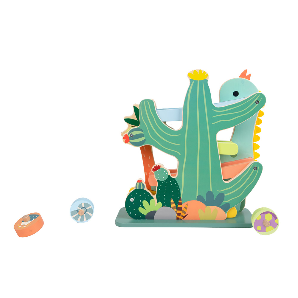 Classic World - Wooden Dinosaur Slide | Kids Toy Slide & Track Set | Interactive Pretend Play Wooden Toy