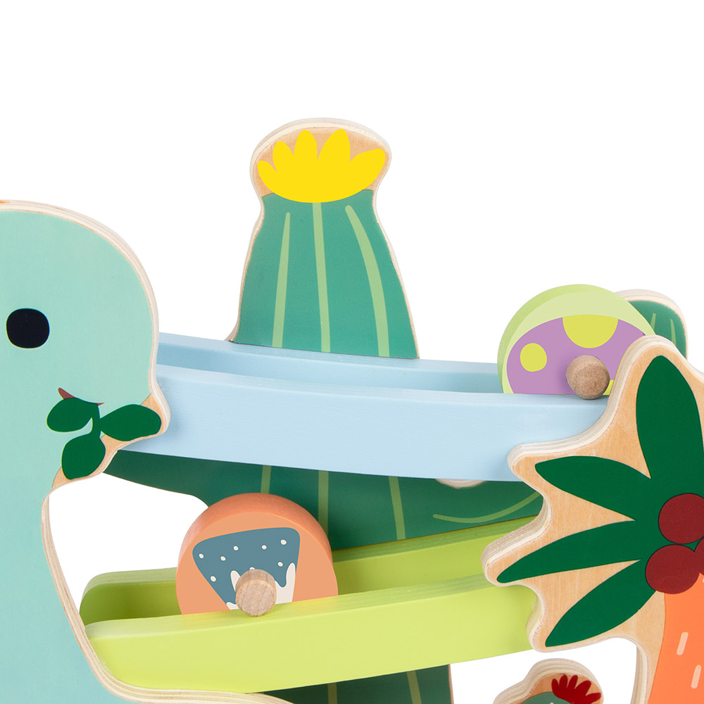Classic World - Wooden Dinosaur Slide | Kids Toy Slide & Track Set | Interactive Pretend Play Wooden Toy