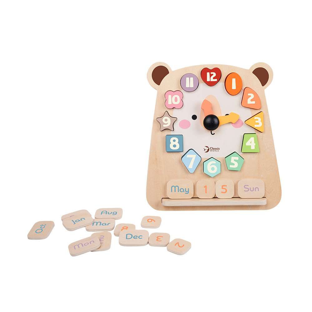 Classic World - Wooden Tic Tac Bear | Kids Educational Board Game | Interactive Learning Wooden Toy