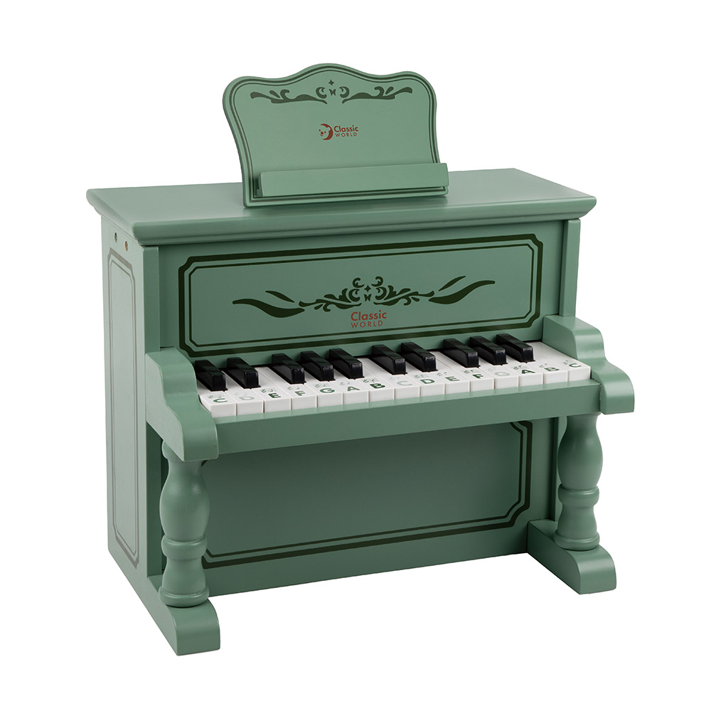 Classic World - Wooden Vintage Piano | Kids Toy Piano Keyboard | Musical Wooden Toy for Toddlers