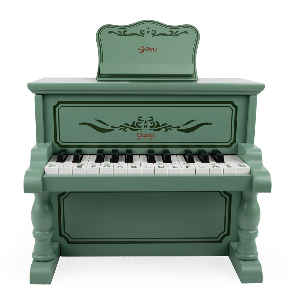 Classic World - Wooden Vintage Piano | Kids Toy Piano Keyboard | Musical Wooden Toy for Toddlers
