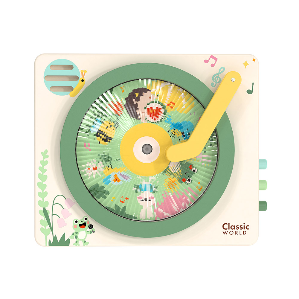 Classic World - Wooden Music Box | Kids Wind-Up Musical Toy | Interactive Pretend Play Wooden Toy
