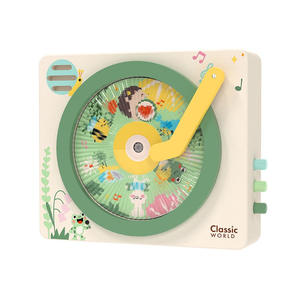 Classic World - Wooden Music Box | Kids Wind-Up Musical Toy | Interactive Pretend Play Wooden Toy