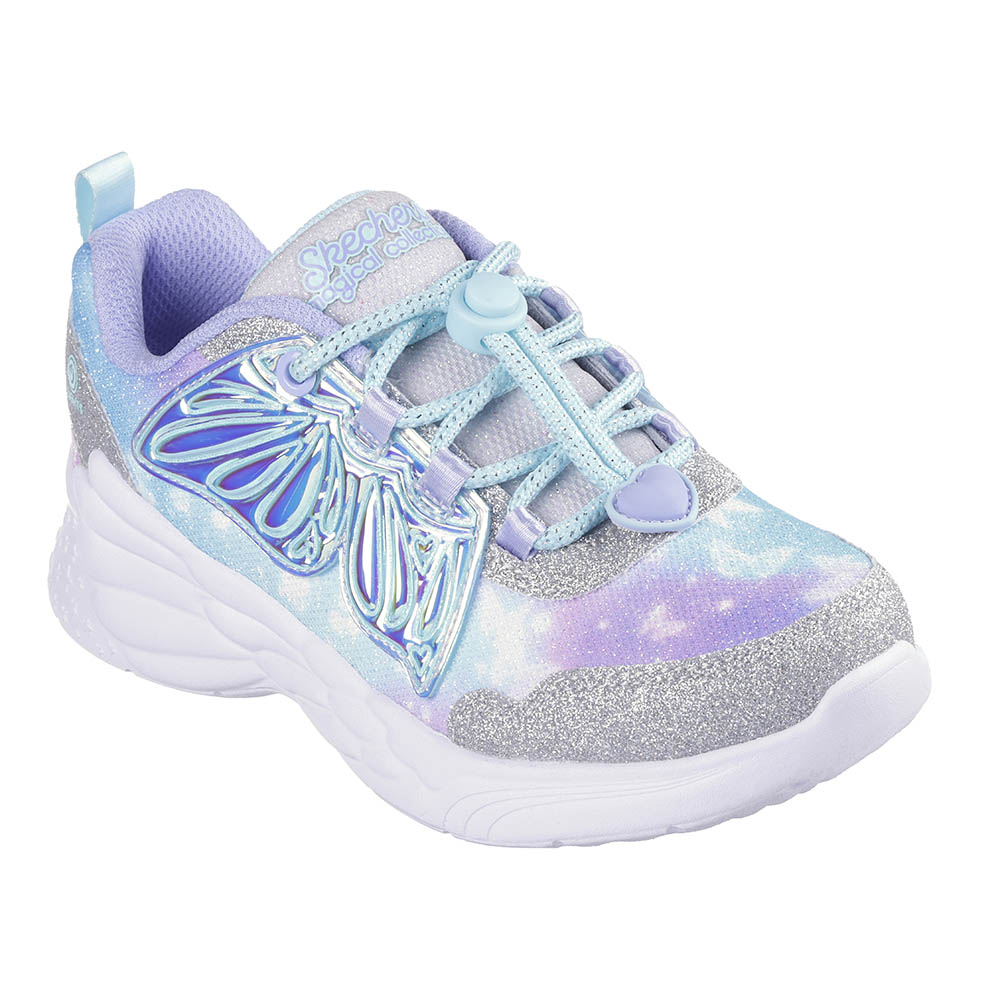 Skechers Kids Dream Racer Lightning Shoes - Silver/Lavender