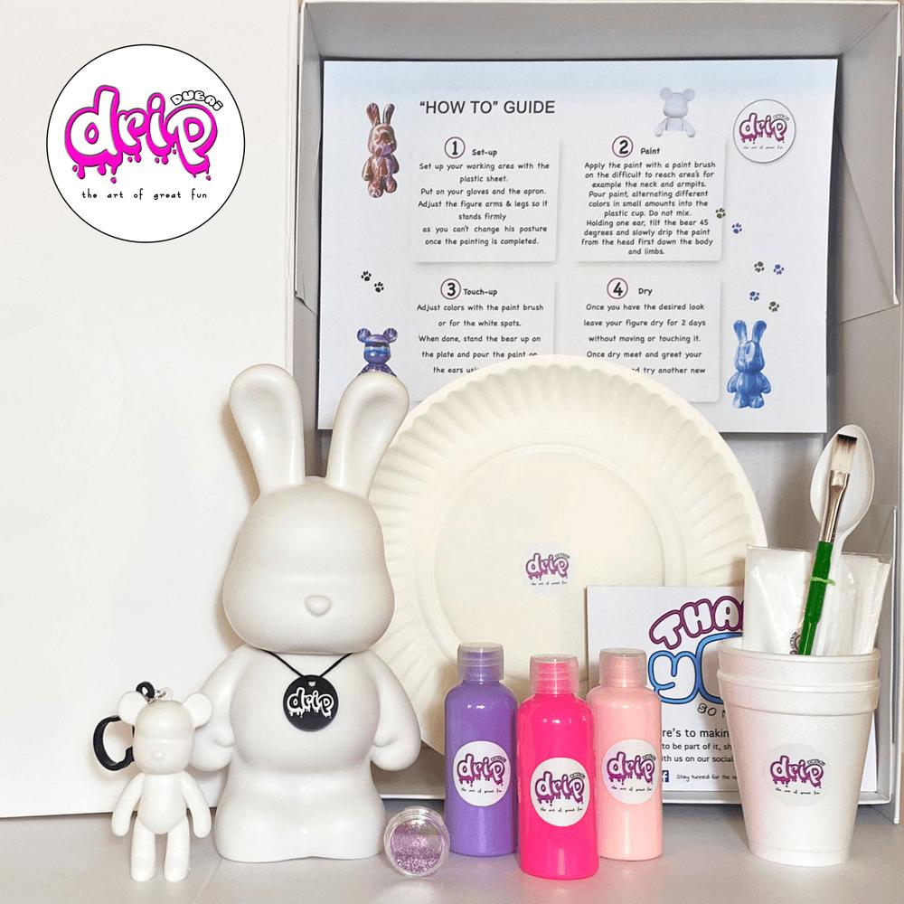 Dubai Drip Art - DIY Bunny Fluid Acrylic Pouring Paint Kit - 23 cm