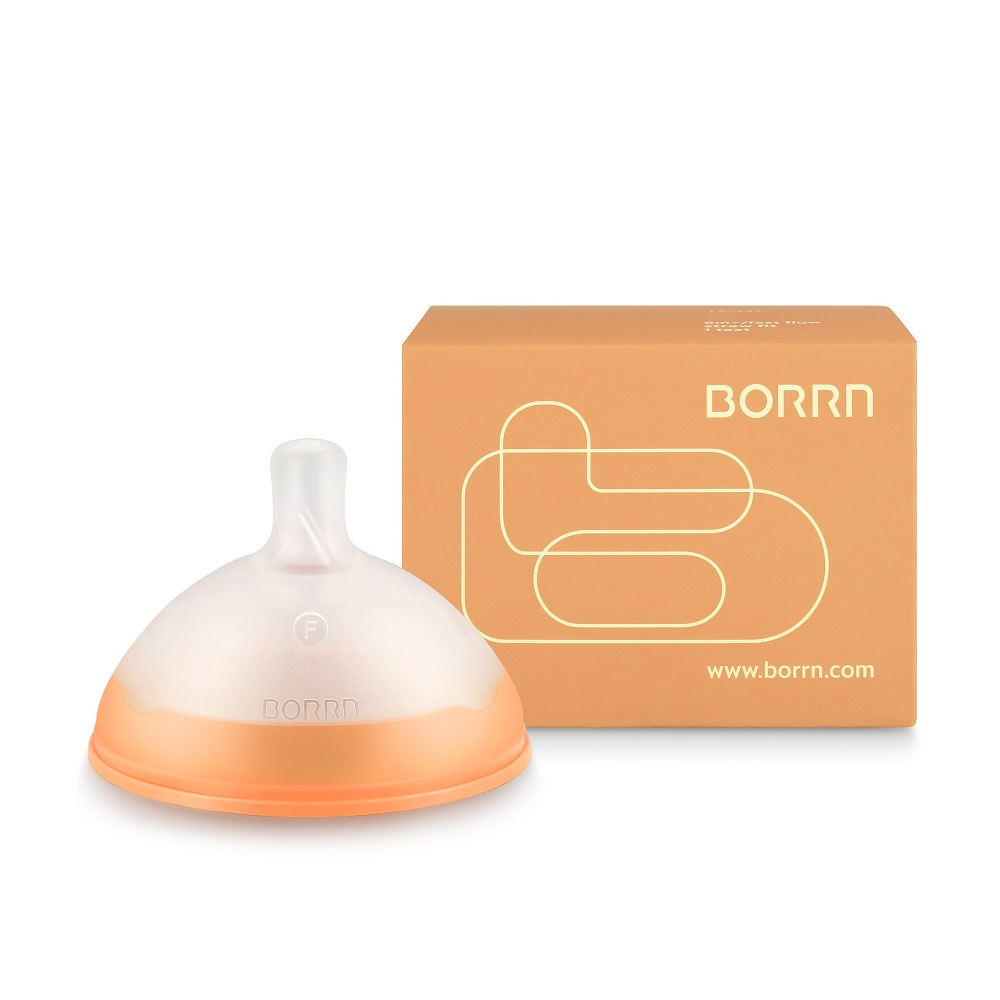 Borrn - Replacement Fast Flow Teat For Baby Straw Bottle - Orange