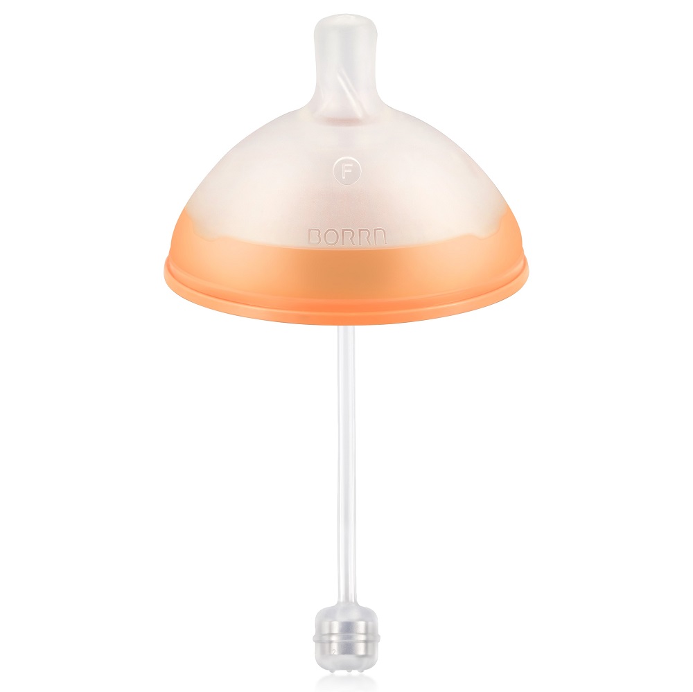 Borrn - Replacement Fast Flow Teat For Baby Straw Bottle - Orange