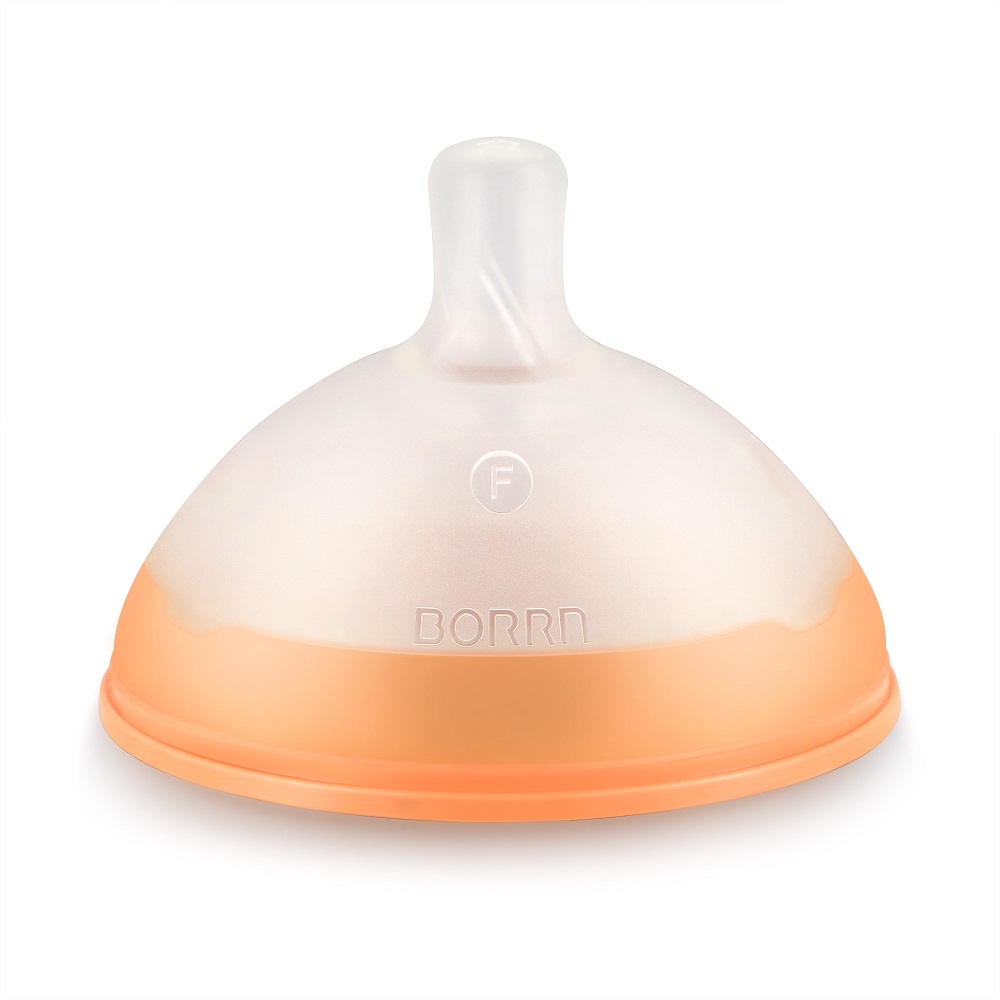 Borrn - Replacement Variable Flow Teat For Baby Straw Bottle - Orange