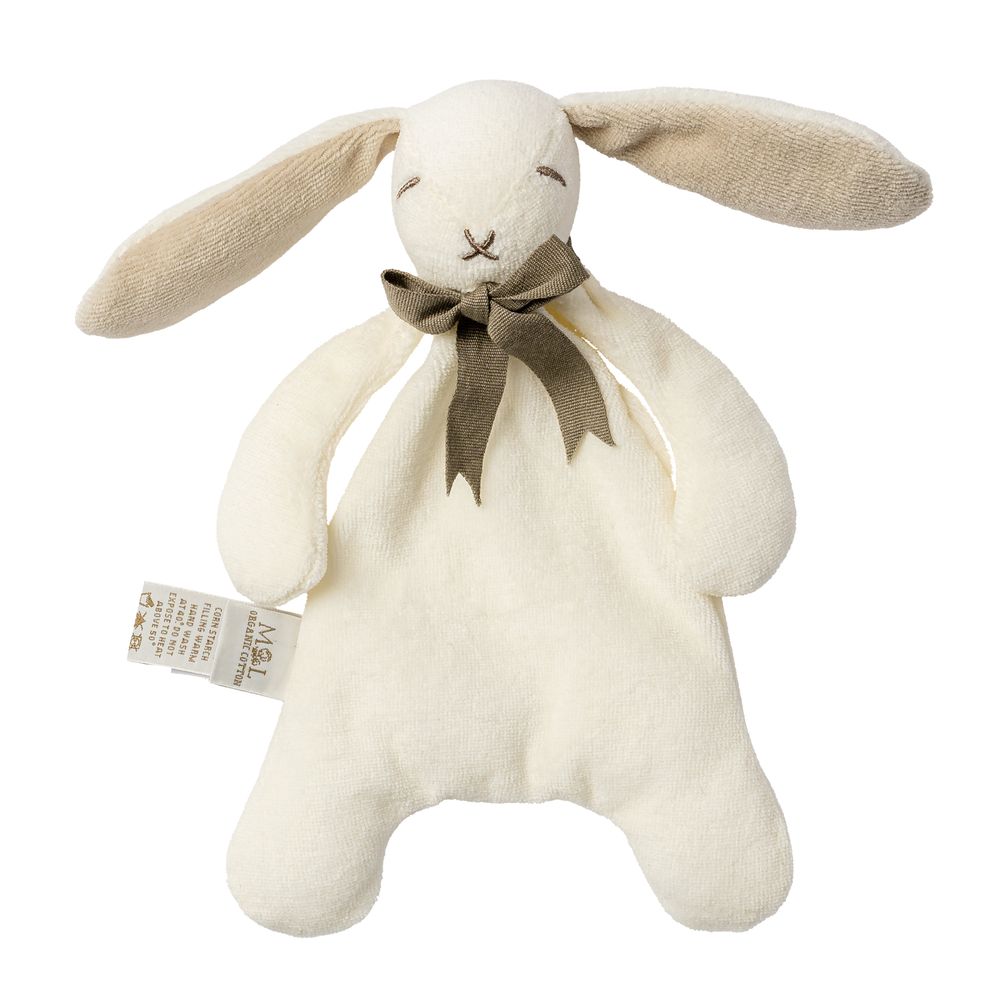 Maud N Lil - Organic Mini Bunny Soft Toy Comforter - White/Grey