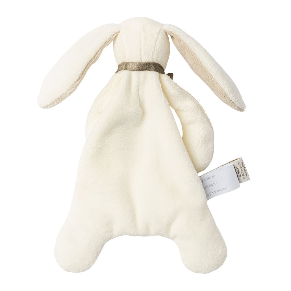 Maud N Lil - Organic Mini Bunny Soft Toy Comforter - White/Grey