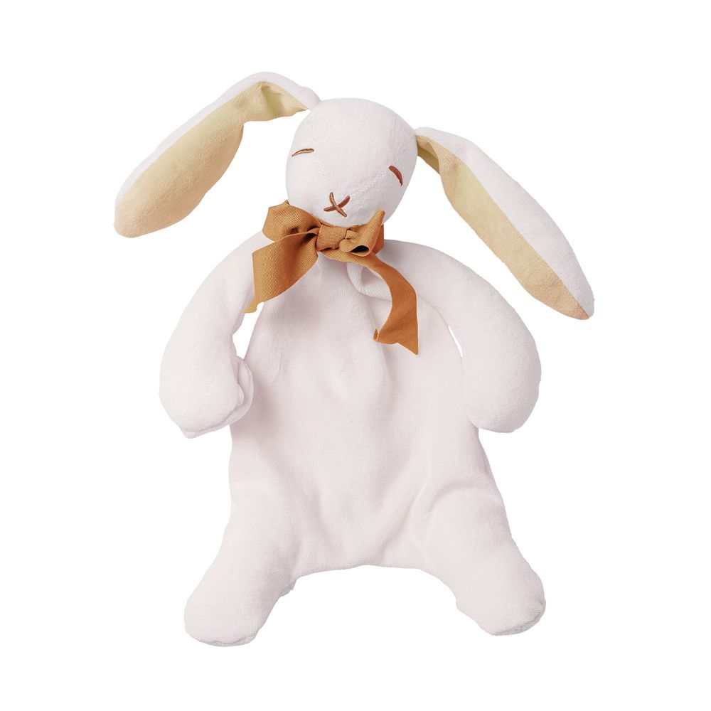 Maud N Lil - Organic Mini Bunny Soft Toy Comforter - White/Sand