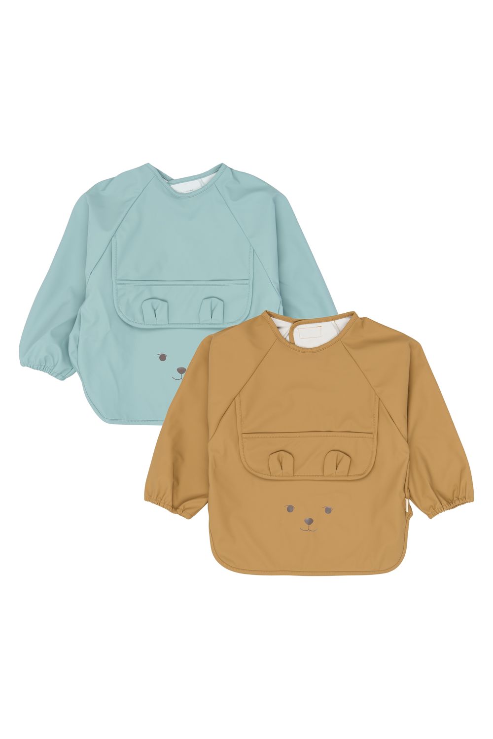 Fabelab - Solid Long Sleeves Bib Set - Bear - 2 Pcs