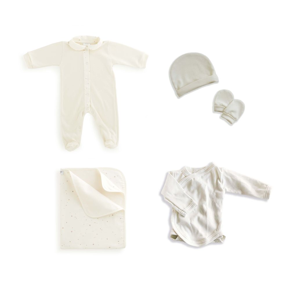 Gloop Baby' Organic First Clothes Soft Sky - 6 Pcs