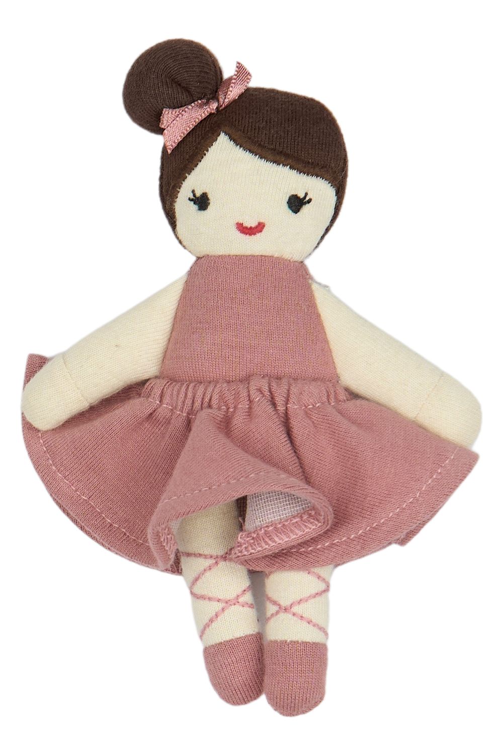 Fabelab - Organic Pocket Friend Plush Toy - Ballerina - Ash Rose - 14 cm
