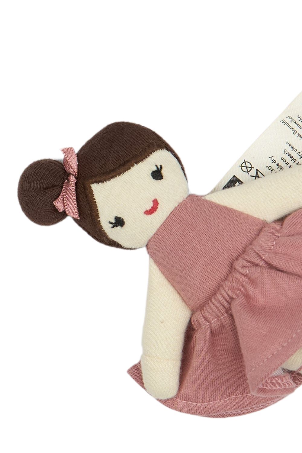 Fabelab - Organic Pocket Friend Plush Toy - Ballerina - Ash Rose - 14 cm