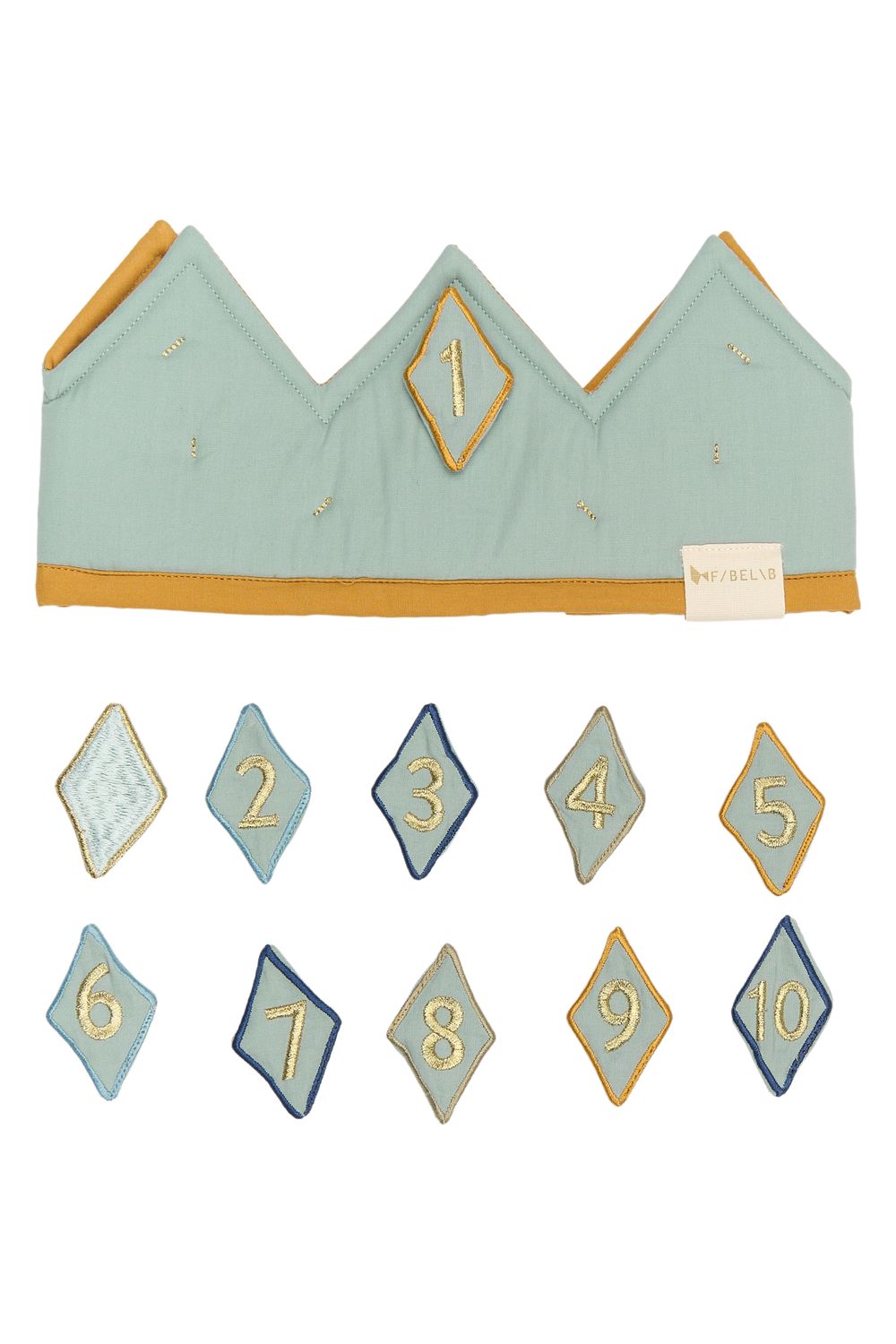 Fabelab - Dress Up Costume Organic Birthday Crown With Numbers, Slate