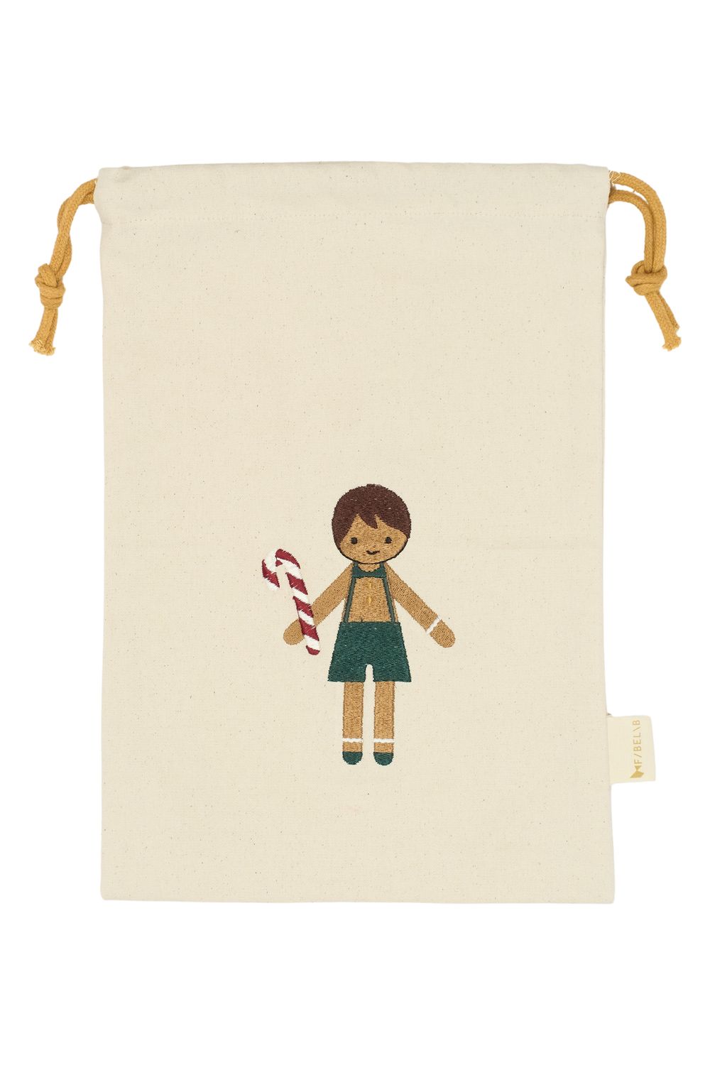 Fabelab Christmas Gift Bag With Gingerbread Boy Pocket Toy - 12 cm