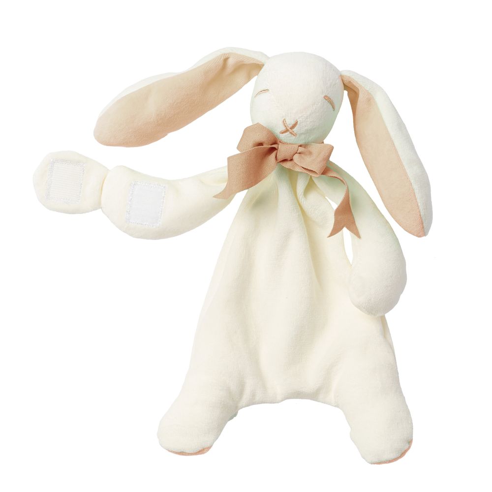 Maud N Lil - Organic Binky the Bunny Soft Toy Comforter in Gift Box - White/Sand