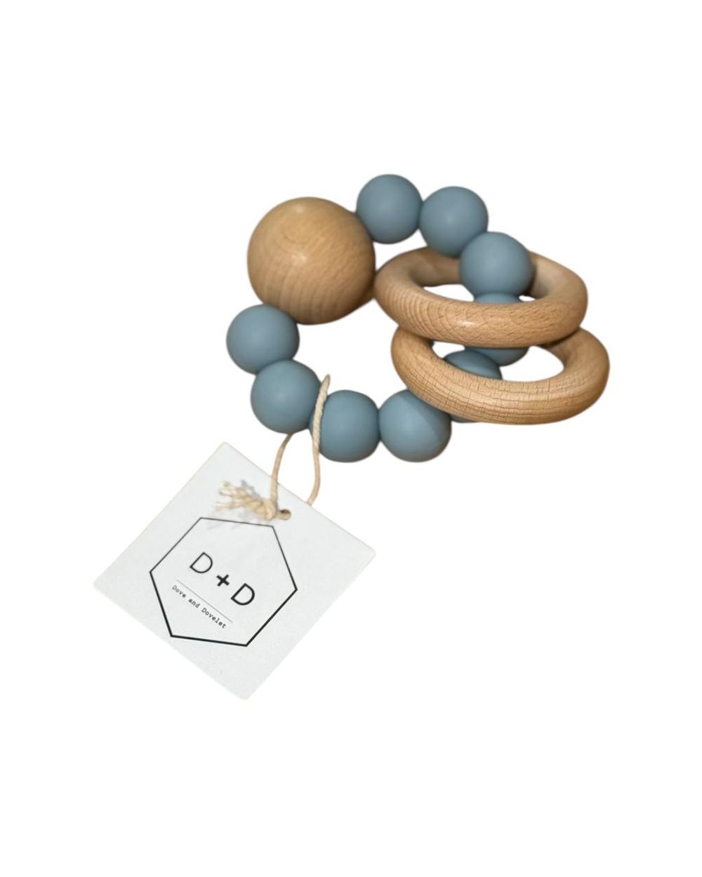 Dove and Dovelet - Eco Wood Silicone Teething Rattle - Saturn
